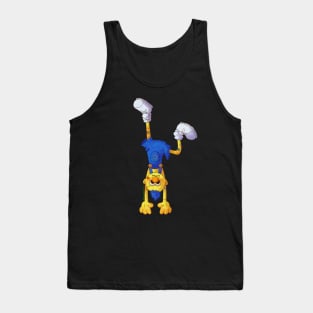 Yellow Guy Hanging Upside Down Tank Top